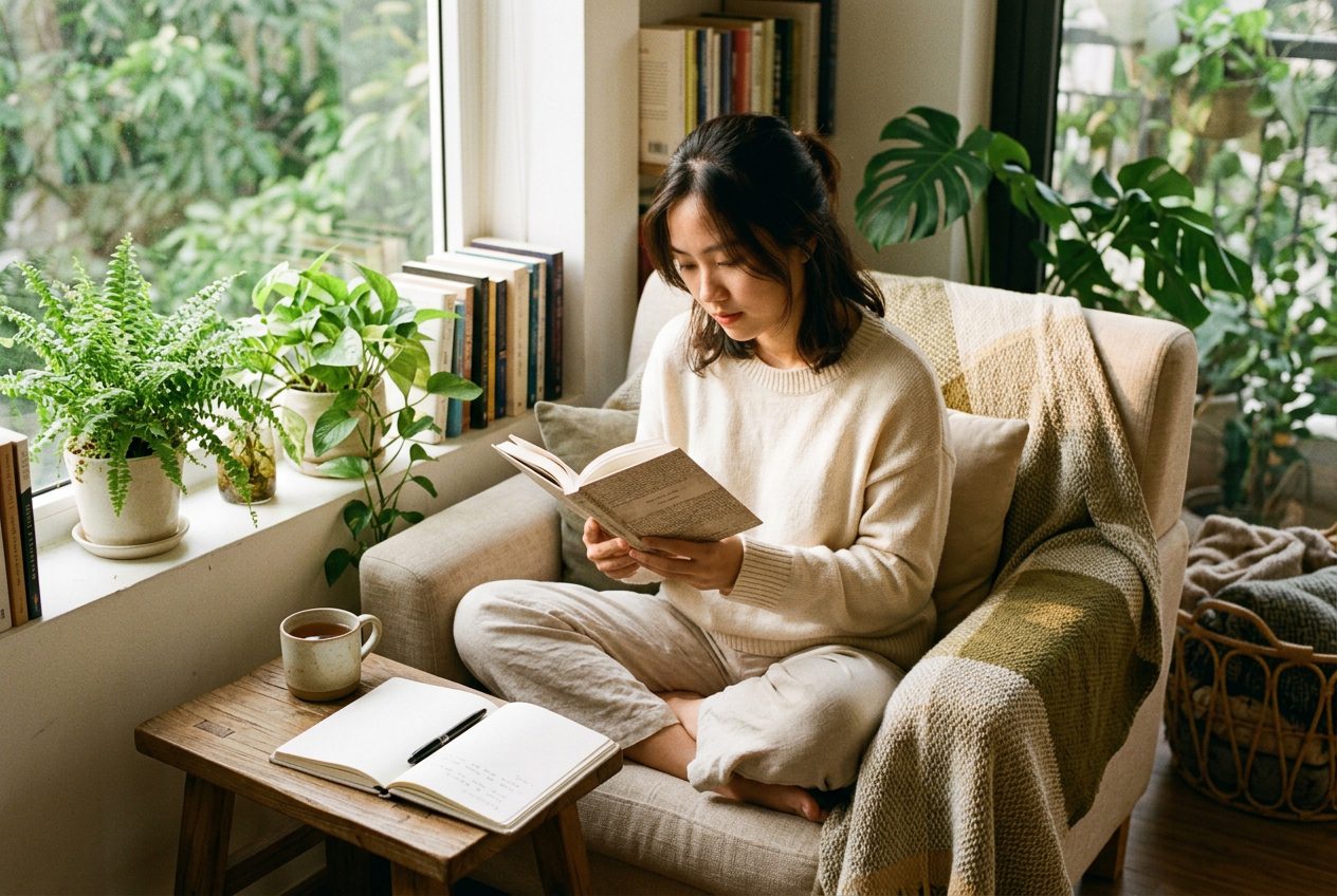 Góc đọc sách tại nhà giúp duy trì thói quen đọc mỗi ngày